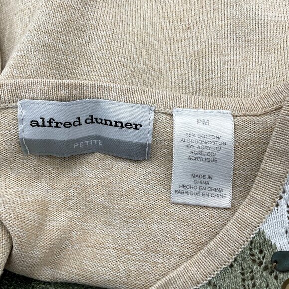 Alfred Dunner 3/4 Sleeve Scoop Neck Pointelle Knit Beaded Colorblock Sweater PM - Picture 5 of 7